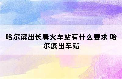 哈尔滨出长春火车站有什么要求 哈尔滨出车站